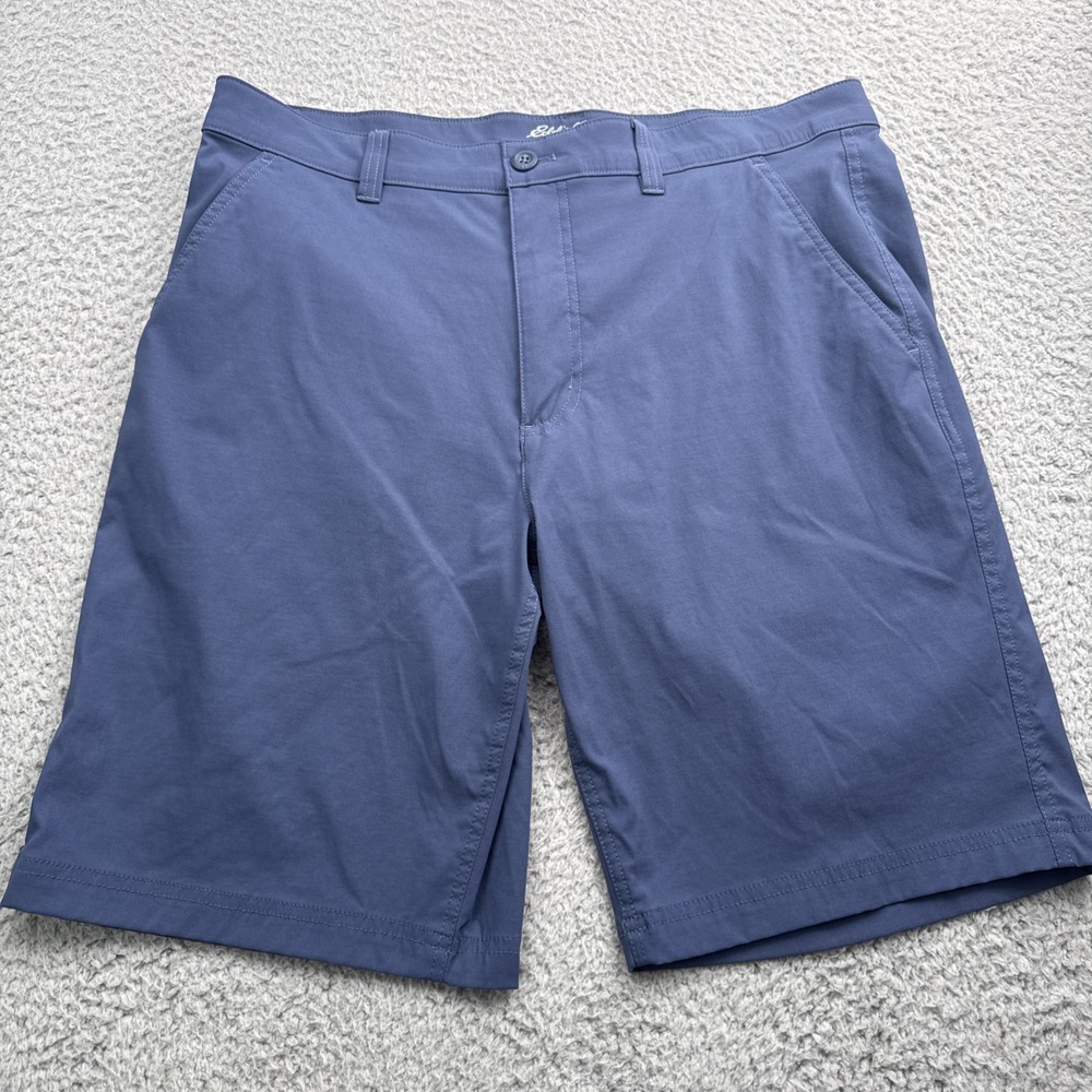 Eddie Bauer Performance Shorts Mens 35 Blue Lightweight Stretch Quick Dry Nylon